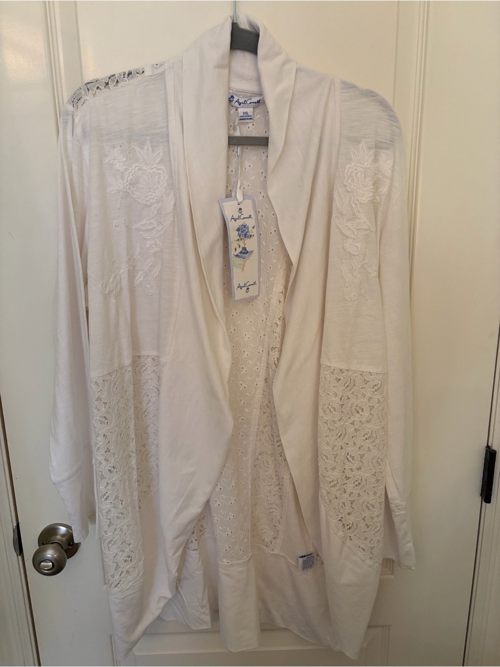 April Cornell Cream Lace & Eyelet Robe